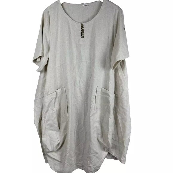 Minibee Oversized Baggy Casual Midi Dress Tunic Lagenlook - Picture 1 of 11